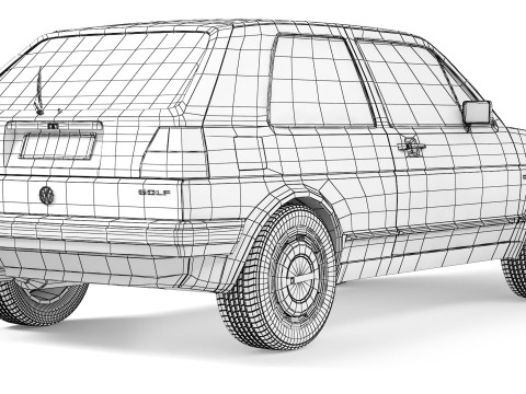 Volkswagen Golf II 3-door 1983 3D Модель