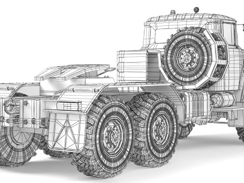 KrAZ 6446 truck tractor 2006 3D Model