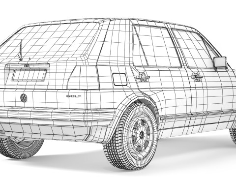 Volkswagen Golf II 5-door 1983 3D-Modell