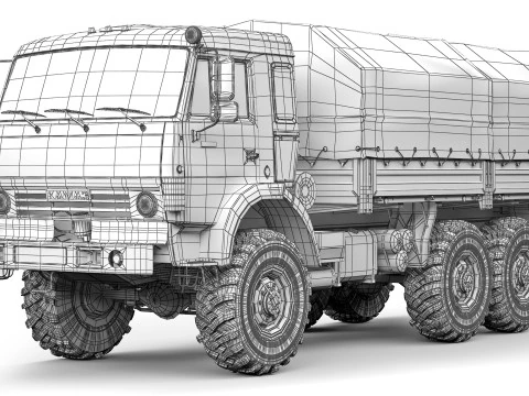 Kamaz 5350 Mustang 2003 3D Model