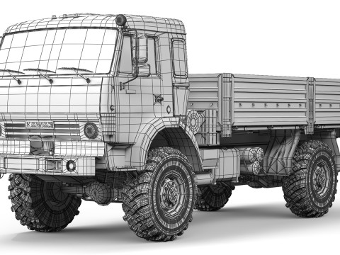 Kamaz 4350 Mustang 2003 3D Model