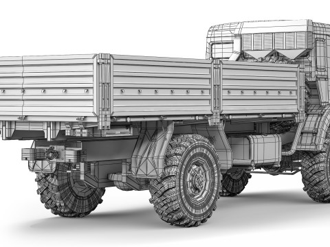 Kamaz 4350 Mustang 2003 3D Model