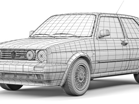 Volkswagen Golf II GTI 3-door 1992 3D Модель