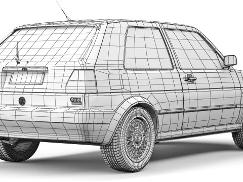 Volkswagen Golf II GTI 3-door 1992 3D Model
