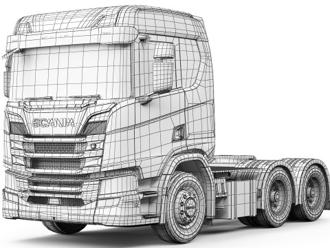 Scania R580 6x4 2019 Model 3D