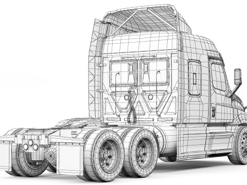 Freightliner Cascadia XT Mid-Roof 2020 Model 3D