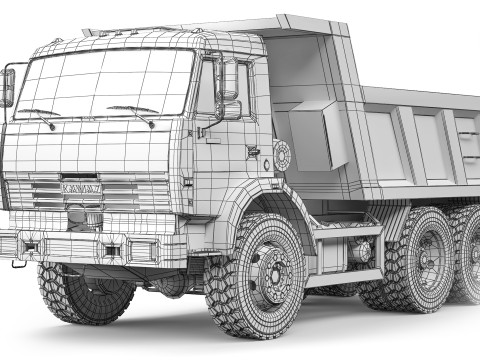 Kamaz 65111 tipper 2003 Model 3D