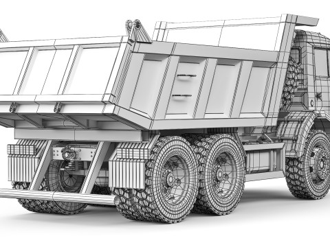 Kamaz 65111 tipper 2003 Model 3D