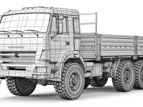 Kamaz 43118 flatbed 2017 3D Model