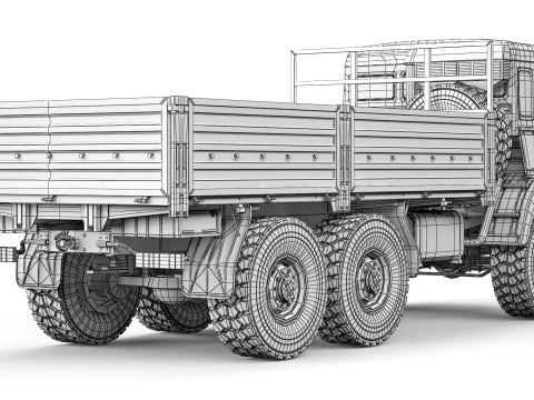 Kamaz 43118 flatbed 2017 3D Model