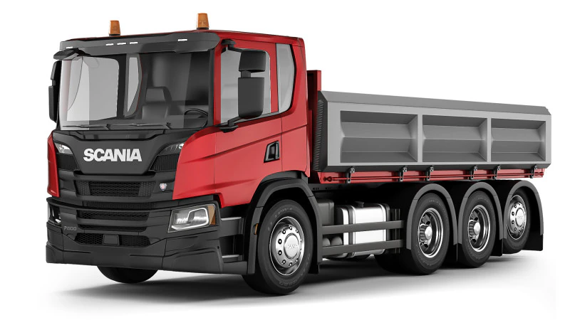 Scania P500 tipper 2018 3D Model .c4d .max .obj .3ds .fbx .stl .blend