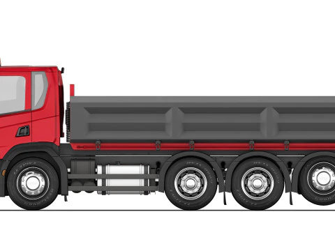 Scania P500 tipper 2018 3D Model