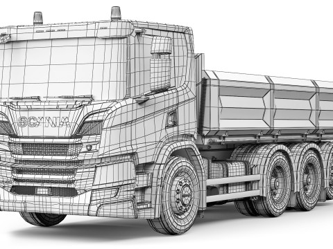 Scania P500 tipper 2018 Modello 3D