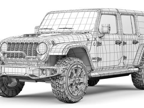 Jeep Wrangler Rubicon 2024 3D 모델