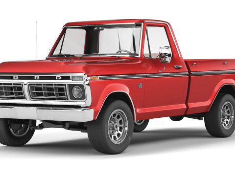 Pickup truck F-100 1976 3D Model
