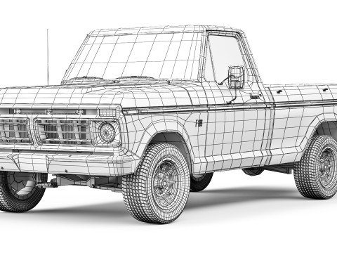 Pickup truck F-100 1976 3D मॉडल