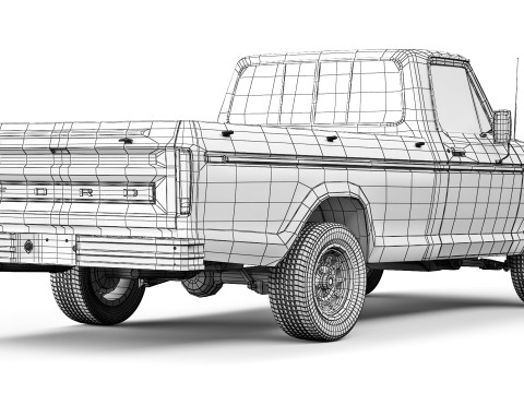 Pickup truck F-100 1976 3D मॉडल