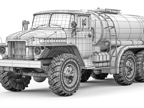 Ural TZ-5-375D 1966 3D Model