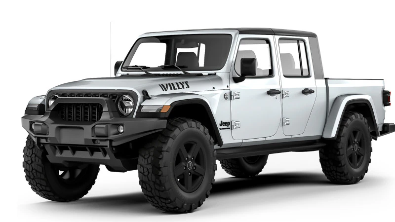 Jeep Gladiator Willys 2024 3D Model .c4d .max .obj .3ds .fbx .stl .blend 