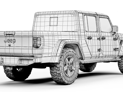Jeep Gladiator Willys 2024 3D Model