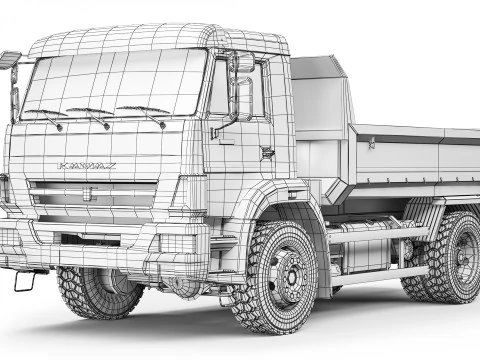 Kamaz 43255 dump truck 2019 3D Model