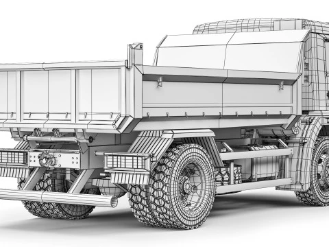 Kamaz 43255 dump truck 2019 3D Model