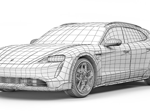 Porsche Taycan Turbo S Cross Turismo 2021 3D Model