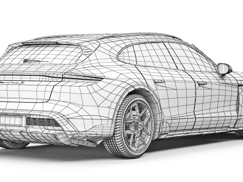 Porsche Taycan Turbo S Cross Turismo 2021 3D Model