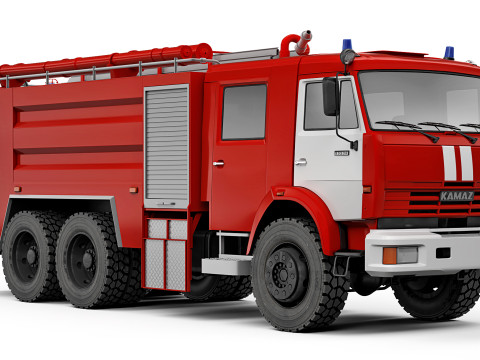 Kamaz 53229 AC-60 firetruck 2016 Model 3D