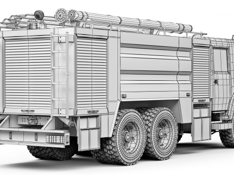 Kamaz 53229 AC-60 firetruck 2016 Model 3D