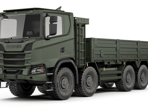 Scania XT R500 8x8 flatbed body 2022 3D Model