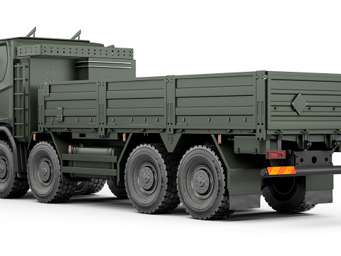 Scania XT R500 8x8 flatbed body 2022 3D 模型