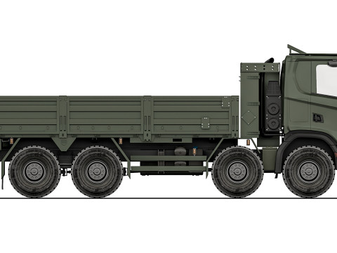Scania XT R500 8x8 flatbed body 2022 3D 模型