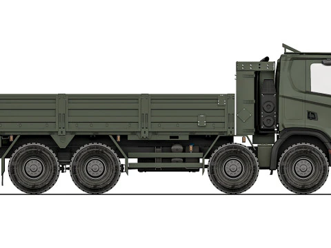 Scania XT R500 8x8 flatbed body 2022 3D Model