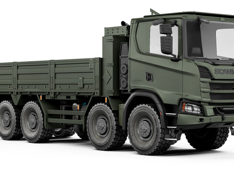 Scania XT R500 8x8 flatbed body 2022 3D 模型