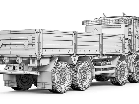 Scania XT R500 8x8 flatbed body 2022 3D Model