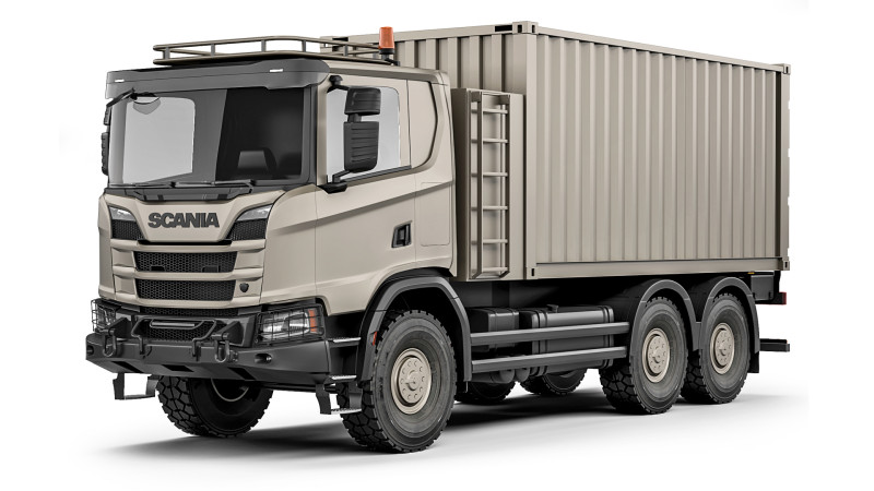 Scania R500 XT 6x6 container 2022 3D 모델 .c4d .max .obj .3ds .fbx .stl .blend