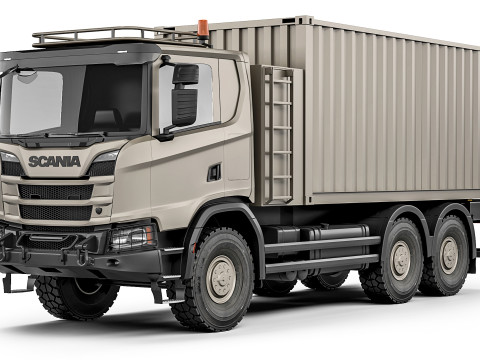 Scania R500 XT 6x6 container 2022 3Dモデル
