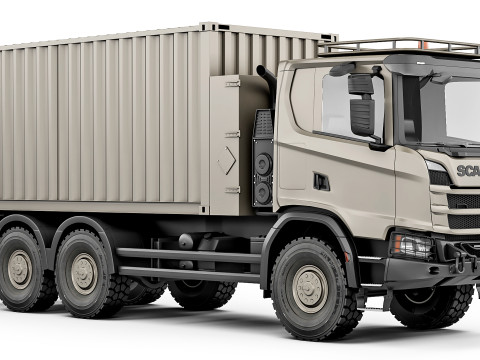 Scania R500 XT 6x6 container 2022 3D 모델