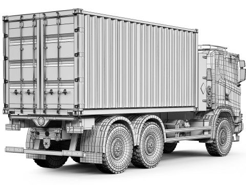 Scania R500 XT 6x6 container 2022 3D 모델