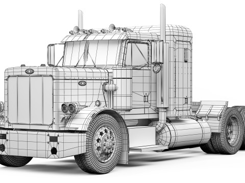 Peterbilt 359 Sleeper Cab 1984 Model 3D