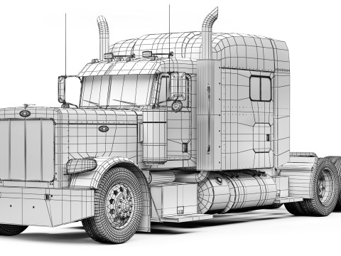 Peterbilt 389 Sleeper Cab 2018 3D 模型