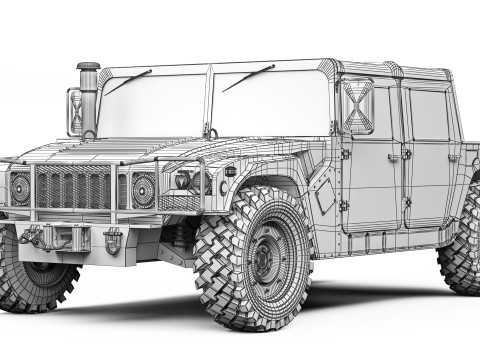 Humvee Military HMMWV M998A1 1994 Modello 3D