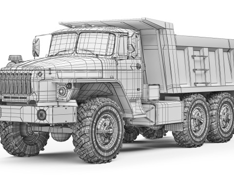 Ural 55571 dump truck 2020 3D Модель
