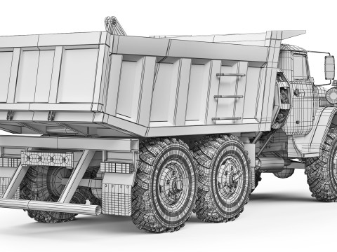 Ural 55571 dump truck 2020 3D Модель
