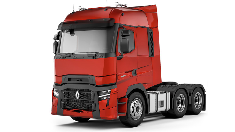 Renault T520 6x2 2022 3D 模型 .c4d .max .obj .3ds .fbx .stl .blend 