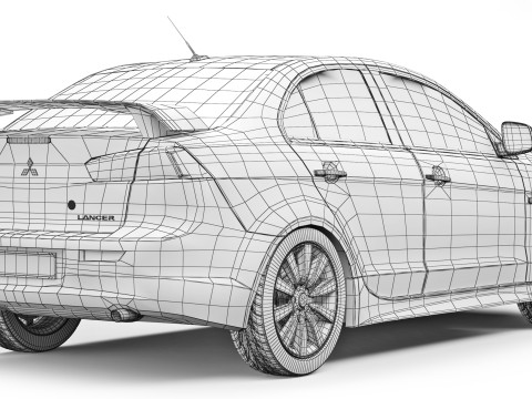 三菱 Lancer X 2008 3D 模型