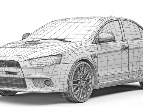 Mitsubishi Lancer Evolution X 2008 3D Model