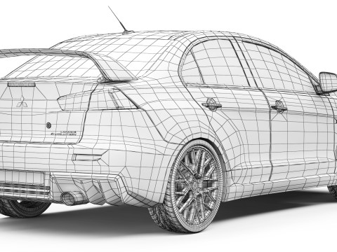 Mitsubishi Lancer Evolusi X 2008 Model 3D