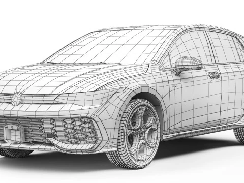 Volkswagen Golf GTI 2024 3D Model